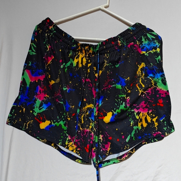 Women's black paint splatter shorts - Picture 1 of 2